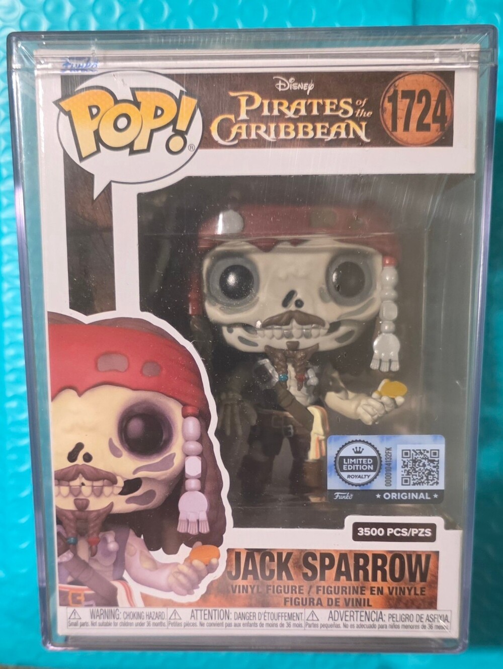 Funko Pop! Royalty Pirates of the Caribbean Jack Sparrow Skeleton LE 3500 Sealed